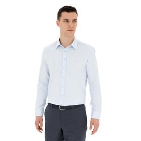 Pierre Cardin 50289391-VR003 Açık Mavi Desenli Erkek Gömlek