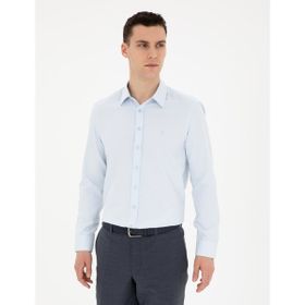 Pierre Cardin 50289391-VR003 Açık Mavi Desenli Erkek Gömlek