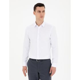Pierre Cardin 50289391-VR013 Beyaz Desenli Erkek Gömlek