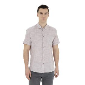 Pierre Cardin 50289394-VR014 Bordo Kısa Kollu Erkek Gömlek