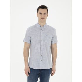 Pierre Cardin 50289394-VR033 Lacivert Kısa Kollu Erkek Gömlek