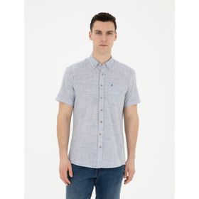 Pierre Cardin 50289394-VR033 Lacivert Kısa Kollu Erkek Gömlek