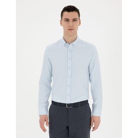 Pierre Cardin 50289396-VR003 Açık Mavi Desenli Erkek Gömlek