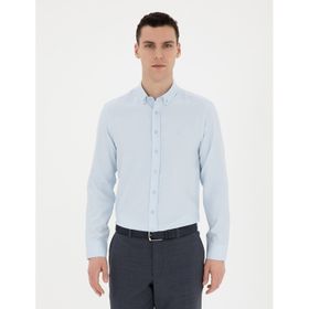 Pierre Cardin 50289396-VR003 Açık Mavi Desenli Erkek Gömlek