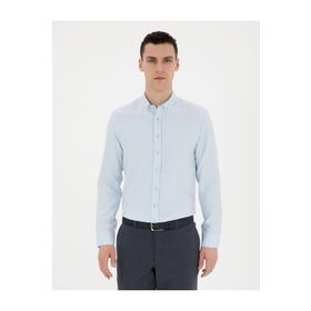 Pierre Cardin 50289396-VR003 Açık Mavi Desenli Erkek Gömlek