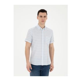 Pierre Cardin 50289412-VR003 Açık Mavi Kısa Kollu Erkek Gömlek