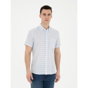 Pierre Cardin 50289412-VR003 Açık Mavi Kısa Kollu Erkek Gömlek