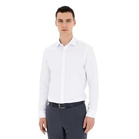 Pierre Cardin 50289416-VR013 Beyaz Desenli Erkek Gömlek