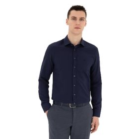 Pierre Cardin 50289416-VR033 Lacivert Desenli Erkek Gömlek
