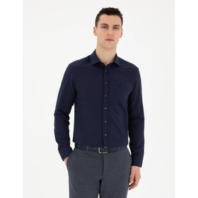 Pierre Cardin 50289416-VR033 Lacivert Desenli Erkek Gömlek
