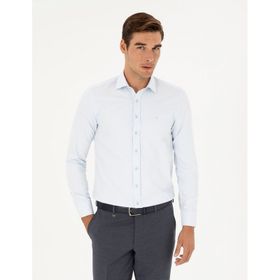 Pierre Cardin 50289417-VR003 Açık Mavi Desenli Erkek Gömlek