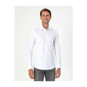 Pierre Cardin 50292264-VR013 Slim Fit Uzun Kollu Beyaz Erkek Gömlek
