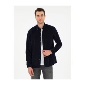 Pierre Cardin 50292347-VR033 Lacivert Regular Fit Uzun Kollu Erkek Gömlek