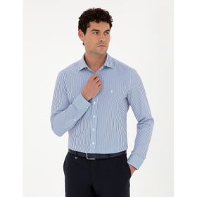 Pierre Cardin 50294140-VR036 Mavi Desenli Erkek Gömlek