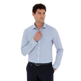 Pierre Cardin 50294140-VR036 Mavi Desenli Erkek Gömlek
