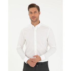 Pierre Cardin 50295909-VR013 Beyaz Slim Fit Uzun Kollu Erkek Gömlek