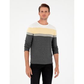 Pierre Cardin 50296449-VR091 Açık Gri Melanj Erkek Kazak