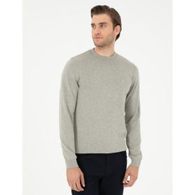Pierre Cardin 50296564-VR091 Açık Gri Melanj Erkek Kazak