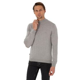 Pierre Cardin 50296614-VR091 Açık Gri Melanj Erkek Kazak