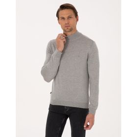 Pierre Cardin 50296614-VR091 Açık Gri Melanj Erkek Kazak