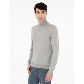 Pierre Cardin 50296614-VR091 Açık Gri Melanj Erkek Kazak