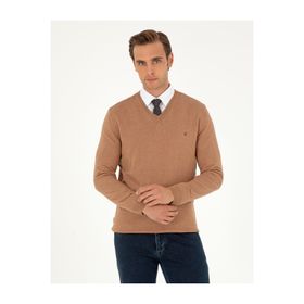 Pierre Cardin 50296622-VR122 Camel Melanj Erkek Kazak