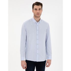Pierre Cardin 50304764-VR003 Açık Mavi Slim Fit Oxford Erkek Gömlek