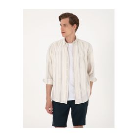 Pierre Cardin 50307170-VR033 Lacivert Regular Fit Uzun Kollu Erkek Gömlek