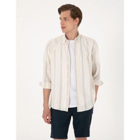 Pierre Cardin 50307170-VR033 Lacivert Regular Fit Uzun Kollu Erkek Gömlek