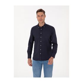 Pierre Cardin 50311487-VR033 Lacivert Regular Fit Uzun Kollu Erkek Gömlek
