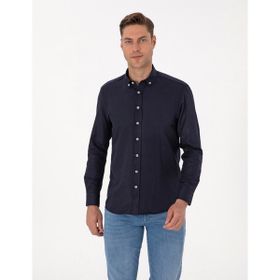 Pierre Cardin 50311487-VR033 Lacivert Regular Fit Uzun Kollu Erkek Gömlek