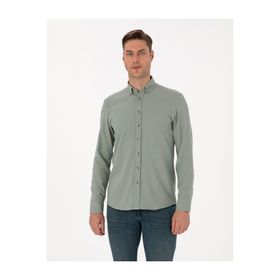 Pierre Cardin 50311562-VR255 Açık Yeşil Slim Fit Uzun Kollu Erkek Gömlek