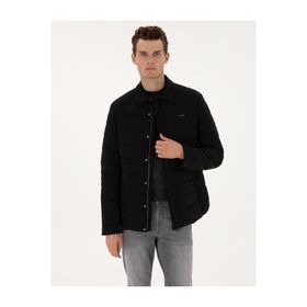 Pierre Cardin 50313938-VR046 Siyah Gömlek Yaka Erkek Mont