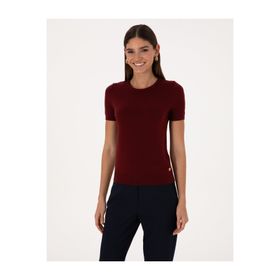Pierre Cardin 50316341-VR223 Vişne Kadın T-shirt
