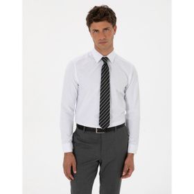 Pierre Cardin 50316734-VR013 Beyaz Slim Fit Uzun Kollu Basic Erkek Gömlek