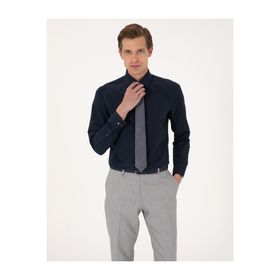 Pierre Cardin 50316734-VR033 Lacivert Slim Fit Uzun Kollu Basic Erkek Gömlek