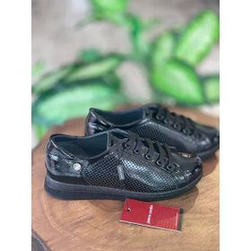 Pierre Cardin 52245 Bağcıklı Siyah Rugan Sneaker Ayakkabı