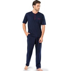 Pierre Cardin 5370 Erkek Lacivert Kısa Kollu 3'lü Pijama Takımı