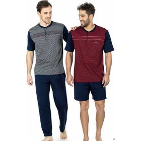 Pierre Cardin 5452 Erkek Pamuk Jakarlı 3'lü Pijama Takım