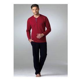 Pierre Cardin 5454 Bordo Erkek Uzun Kollu Pijama Takımı