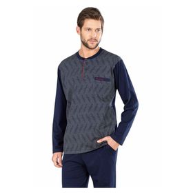 Pierre Cardin 5471 Erkek Uzun Kollu Jakarlı Pijama Takımı