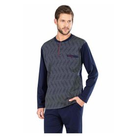 Pierre Cardin 5471 Erkek Uzun Kollu Jakarlı Pijama Takımı