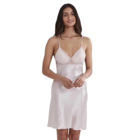 Pierre Cardin 600 Pudra Saten Güpürlü Kaplı Gecelik