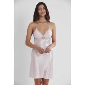 Pierre Cardin 600 Pudra Saten Güpürlü Kaplı Gecelik