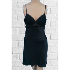 Pierre Cardin 600 Siyah Saten Güpürlü Kaplı Gecelik