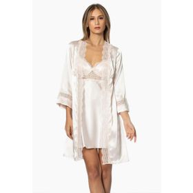Pierre Cardin 6010 İnci 6'lı Saten Gecelik Sabahlık Çeyiz Seti