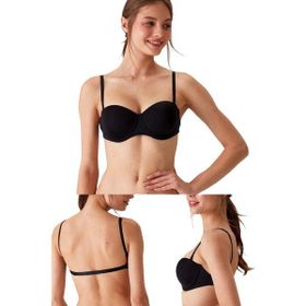 Pierre Cardin 6022 Siyah Desteksiz Strablez Sütyen