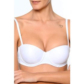 Pierre Cardin 6026 Beyaz Balenli Straplez Şeffaf Askılı Destekli Sütyen