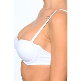 Pierre Cardin 6026 Beyaz Balenli Straplez Şeffaf Askılı Destekli Sütyen