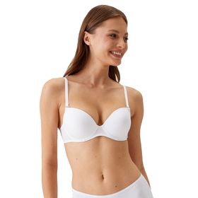 Pierre Cardin 6040 Beyaz Balenli Desteksiz Sütyen